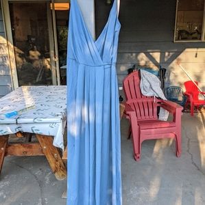 Steel Blue Bridesmaid Wrap Dress, David's Bridal